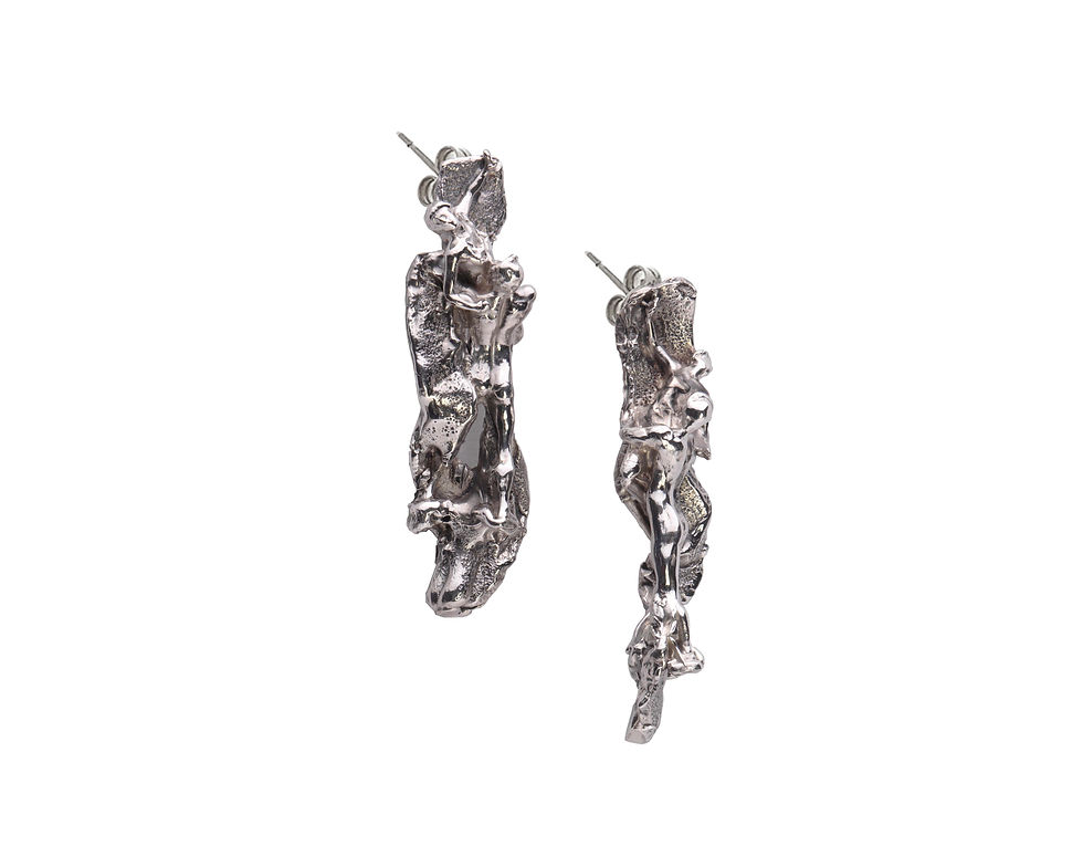 love Earrings inspired by Renaissance art. Hand-carved details and aged texture