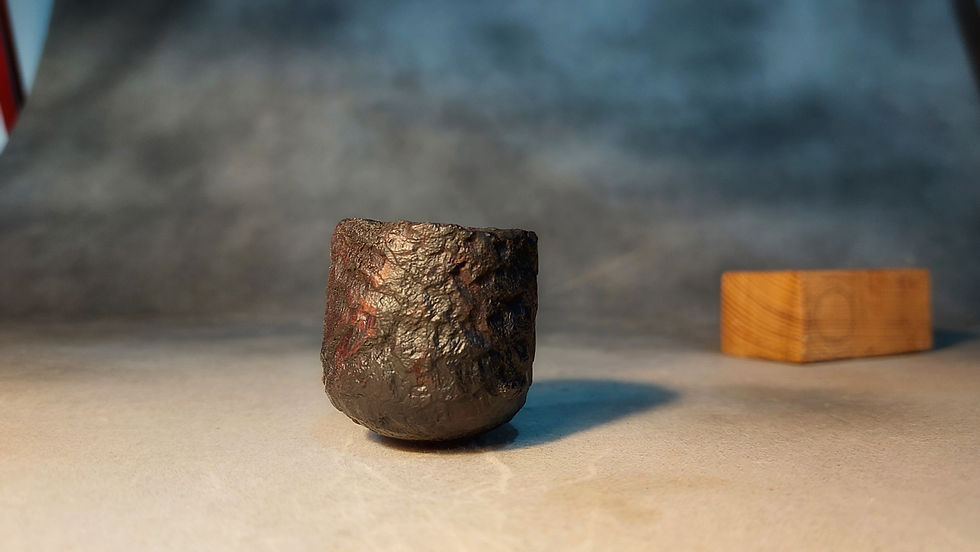 Thumbnail: Pot- leaf's sculptured silver band and hand textured bowl.
