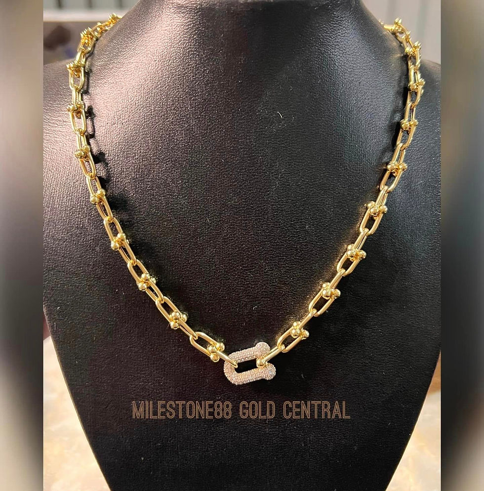 Thumbnail: Hardware necklace with single link stone