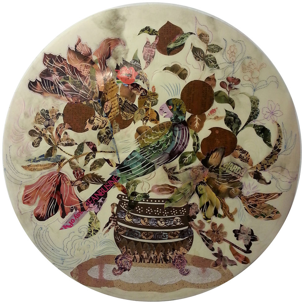 still life--bird and flower