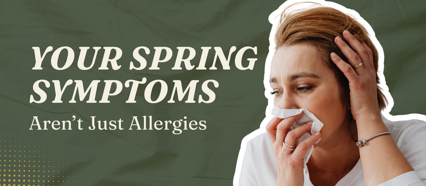 woman experiencing spring allergies with fatigue and brain fog