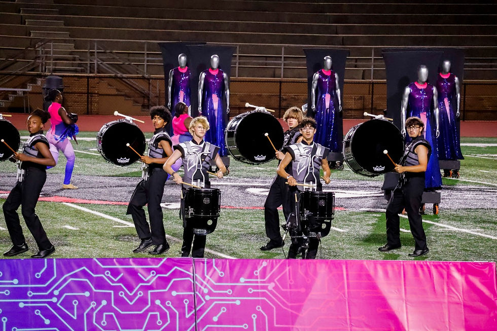 The drumline turned up the crowd with heavy hitting techno-bass arrangement.