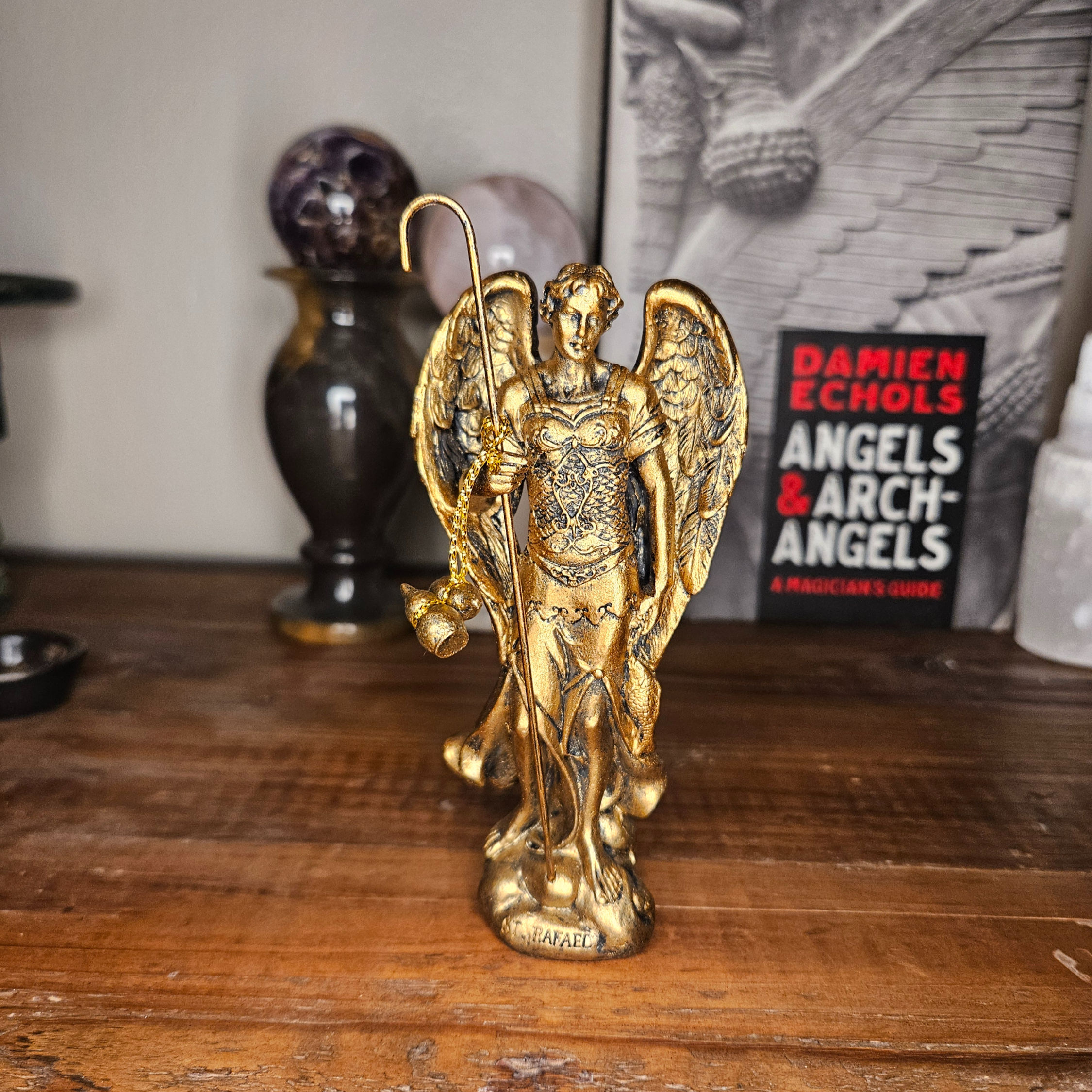 Archangel Raphael Altar Statue (Bronze Finish) - Small