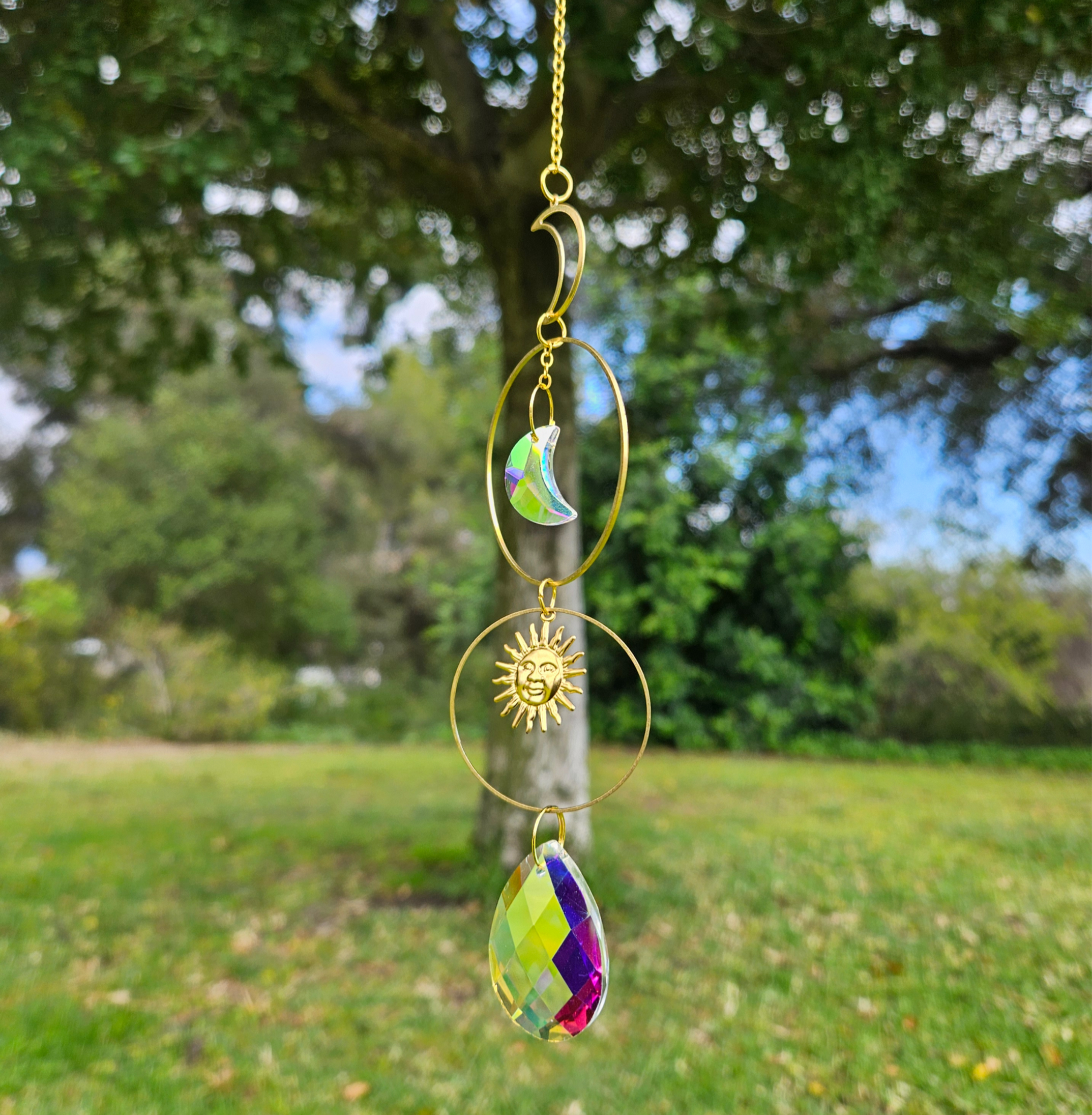 Sun & Moon Celestial Suncatcher (14")