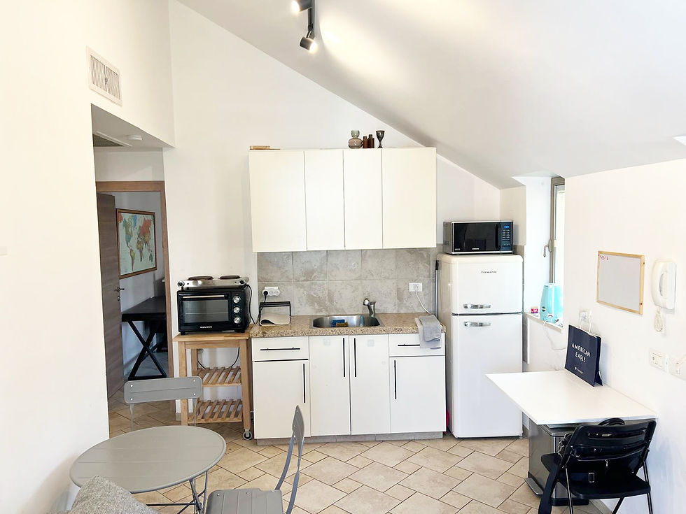 Modern kitchen in Nachlaot apartment