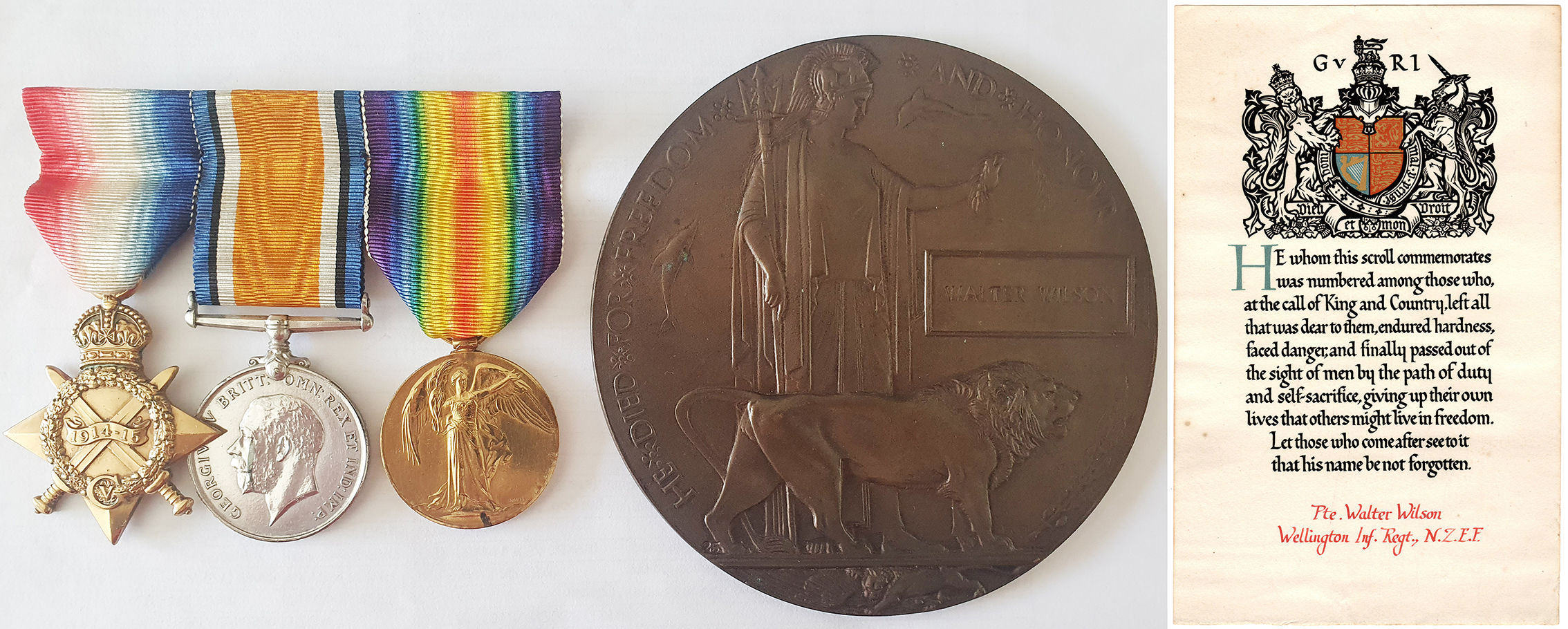 NZEF Trio, Plaque and Scroll - 10/3128 Wilson