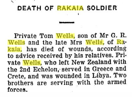 Thumbnail: 2nd NZEF Memorial Cross - Thomas Wells