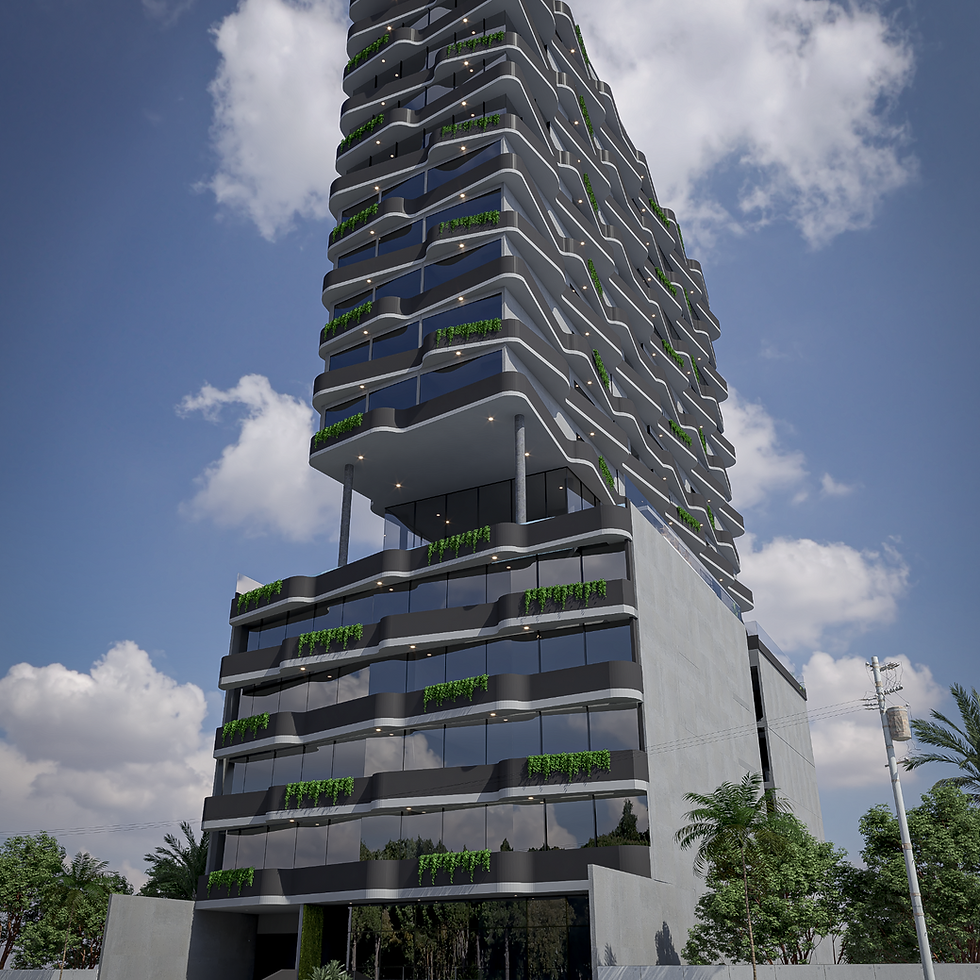 render de edificio moderno santa cruz - bolivia