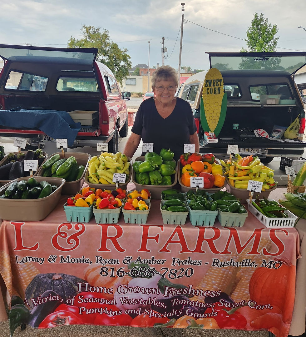 Monie Frakes at the L&R Farms booth