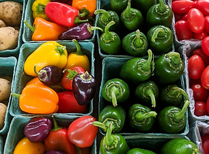 Colorful peppers in oranges, yellows, reds, and greens.