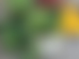 On a weathered wooden table sit a box of small red potatoes, 2 small boxes of green beans, 4 cucumbers, 4 onions and two yellow squash