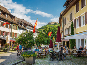 Cafe view of Staufen im Breisgau,