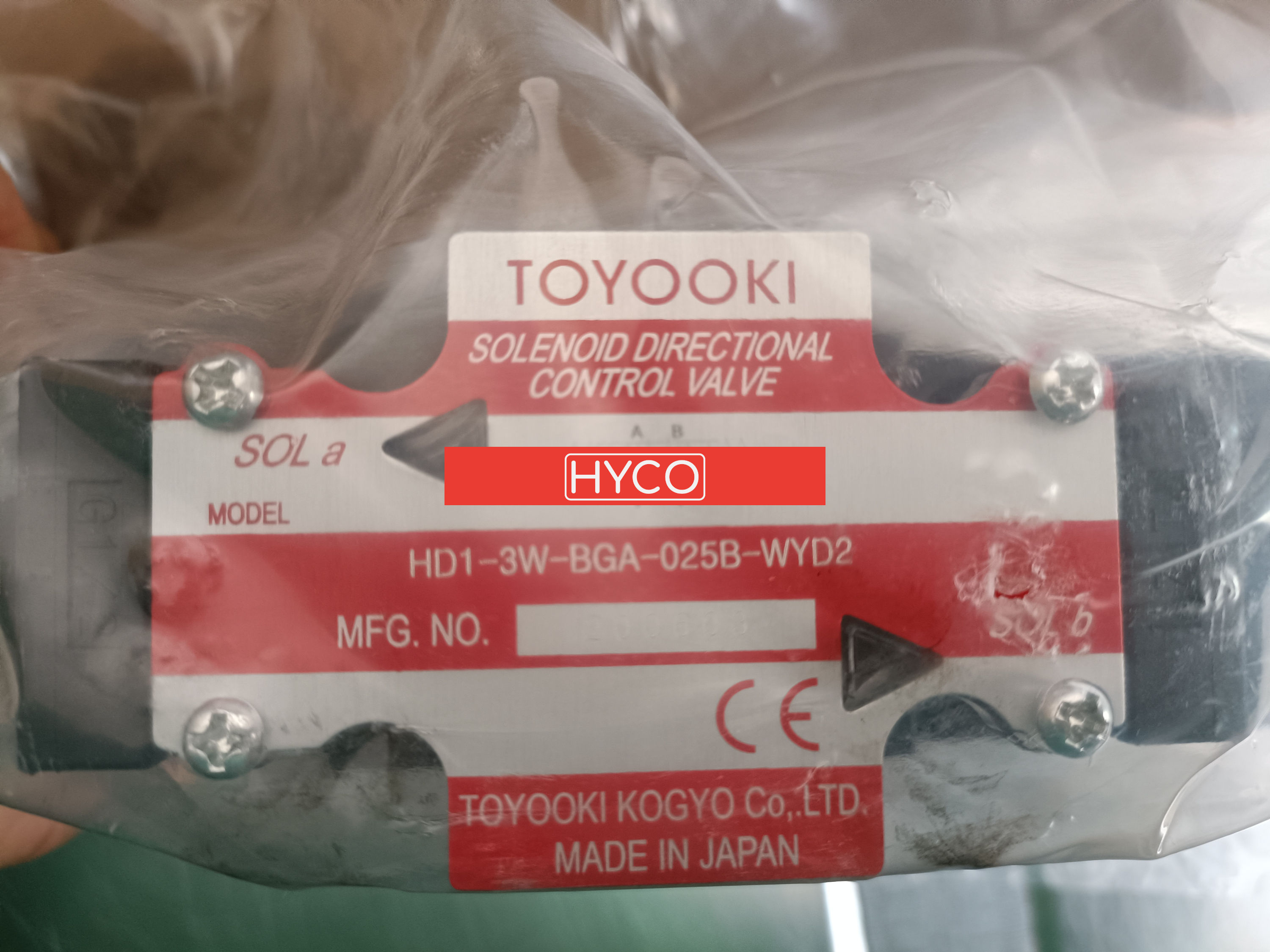 TOYOOKI KOGYO VALVE HD1-3W-BGA-025B-WYD2