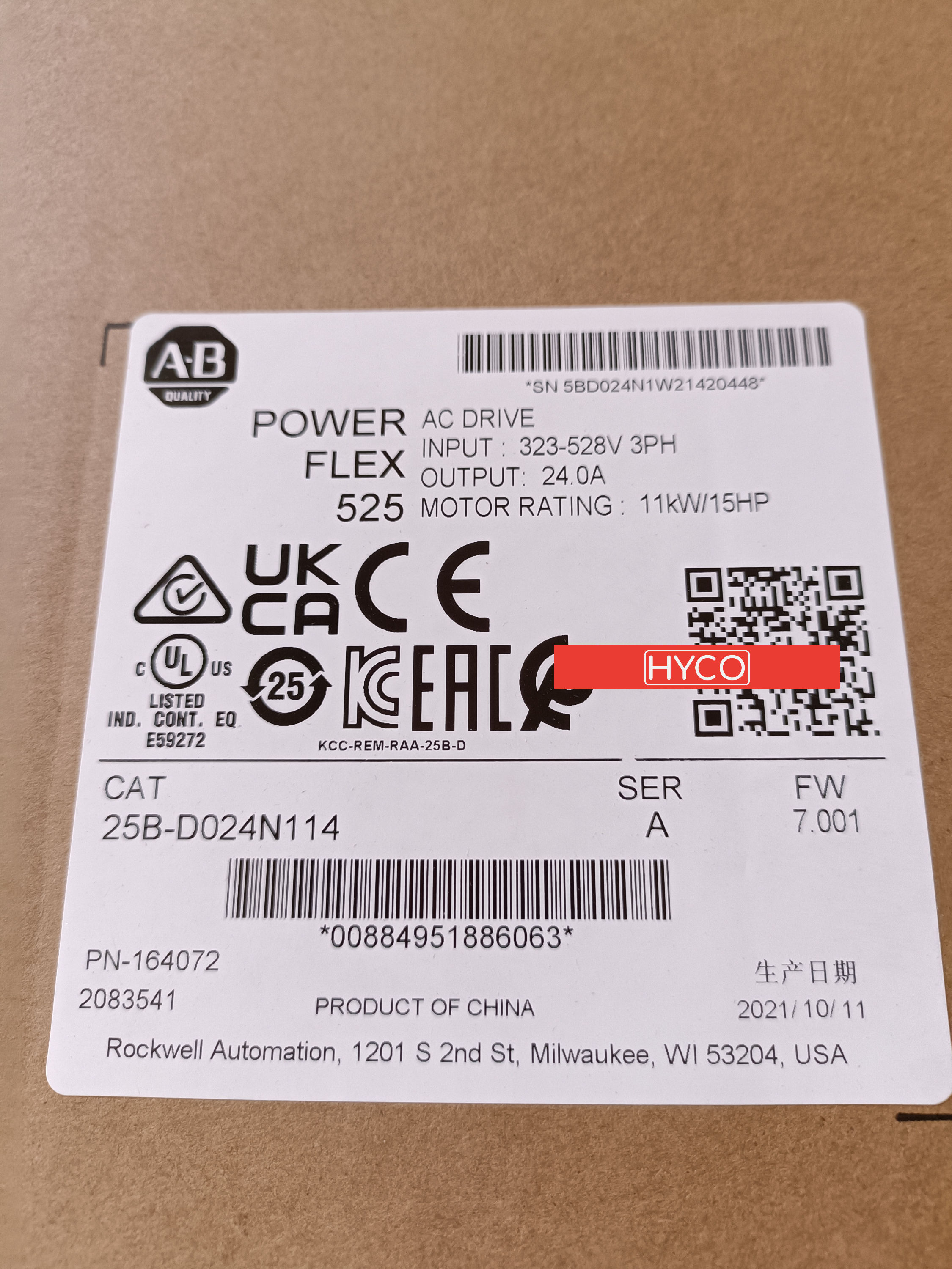 ALLEN BRADLEY 25B-D024N114