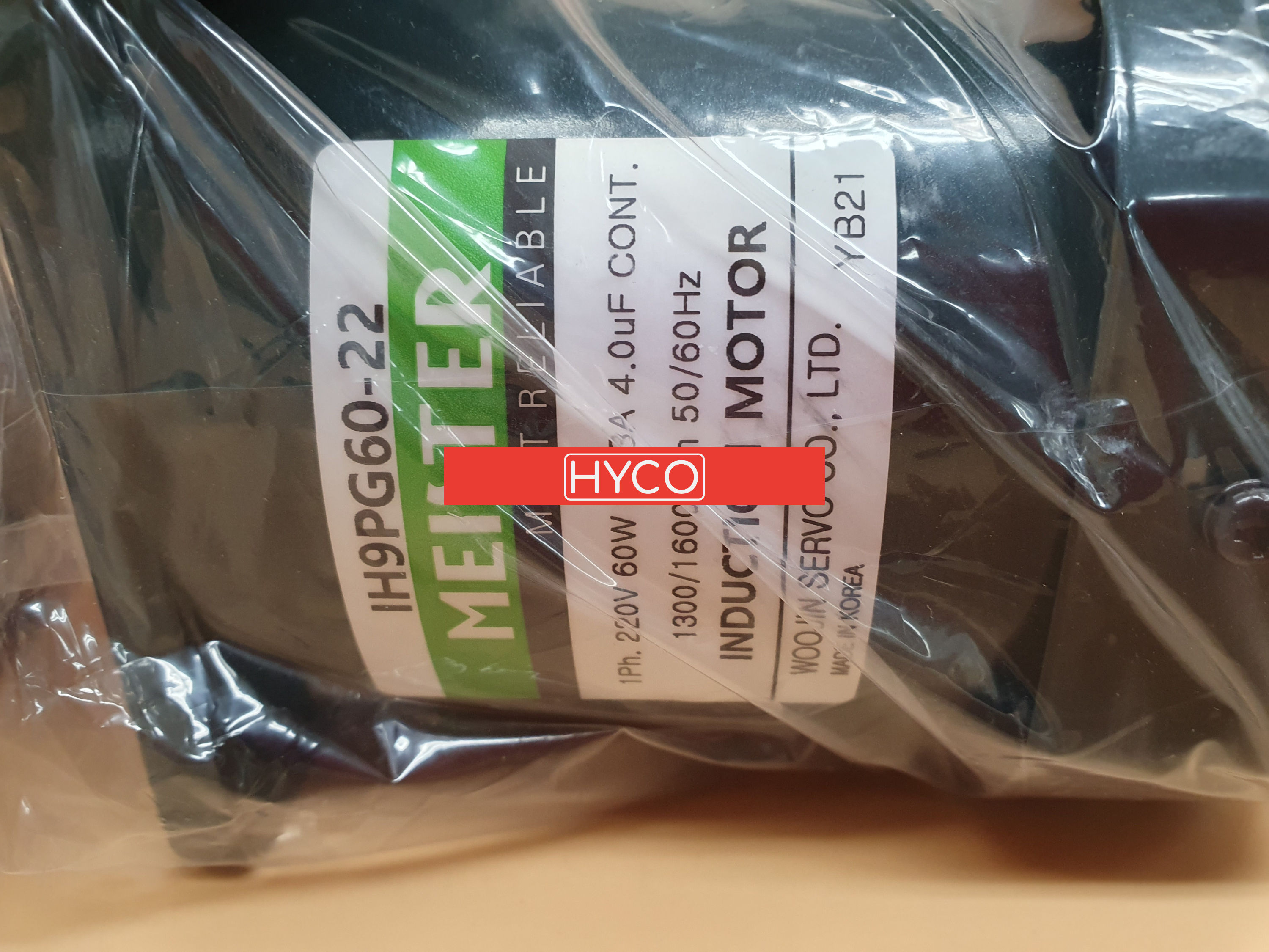 IH9PG60-22 MEISETR 1PH 22V 60W 0.78A  1300/1600RPM 50/60HZ WOOJIN SERVO CO LTD