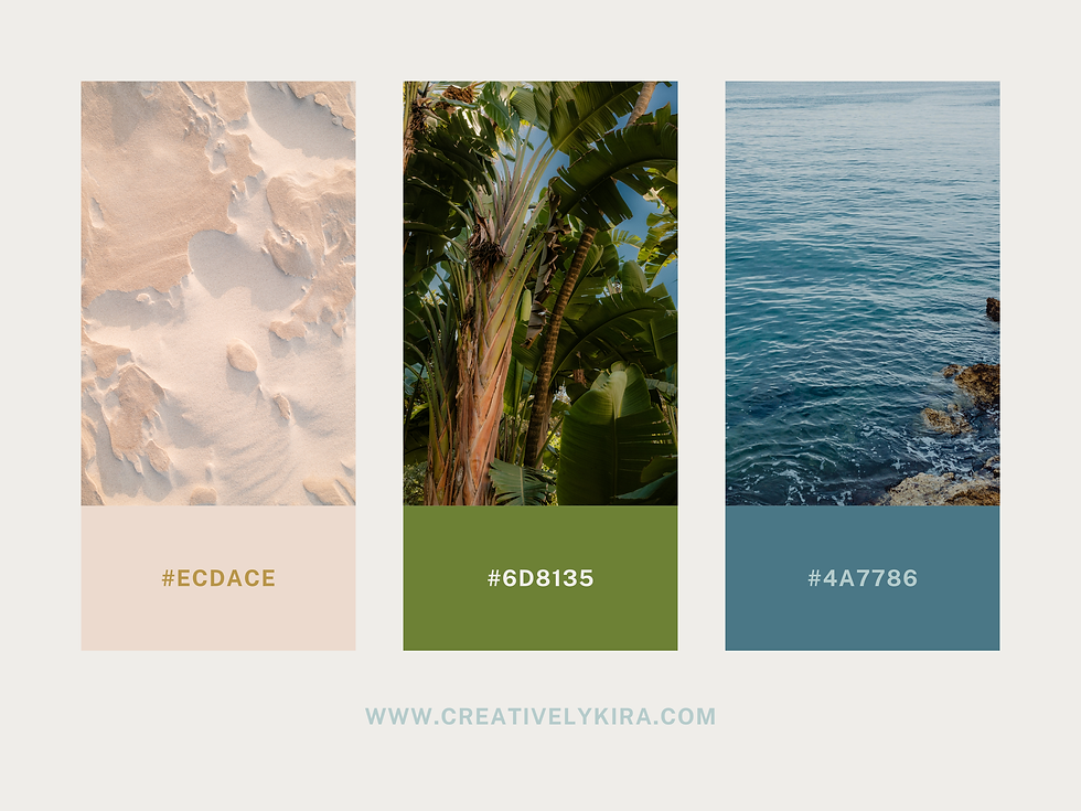 Visual inspiration showcasing elements of nature-inspired brand design, including earthy colors, organic textures, natural imagery, sustainable practices, and biophilic elements.