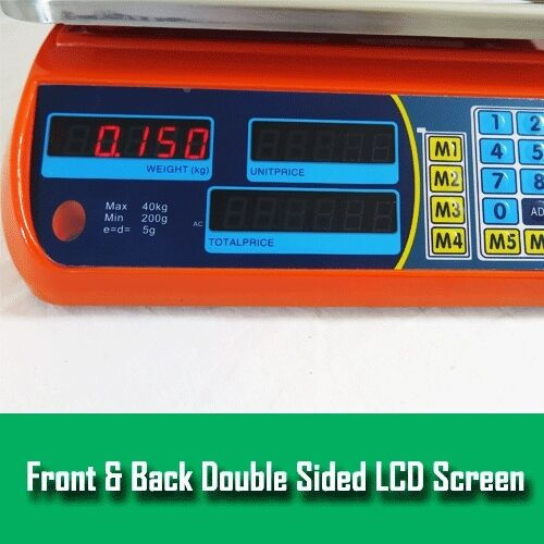 Thumbnail:  Kitchen Scale Digital Commercial Postal Shop Electronic Weight Scales Food 40KG