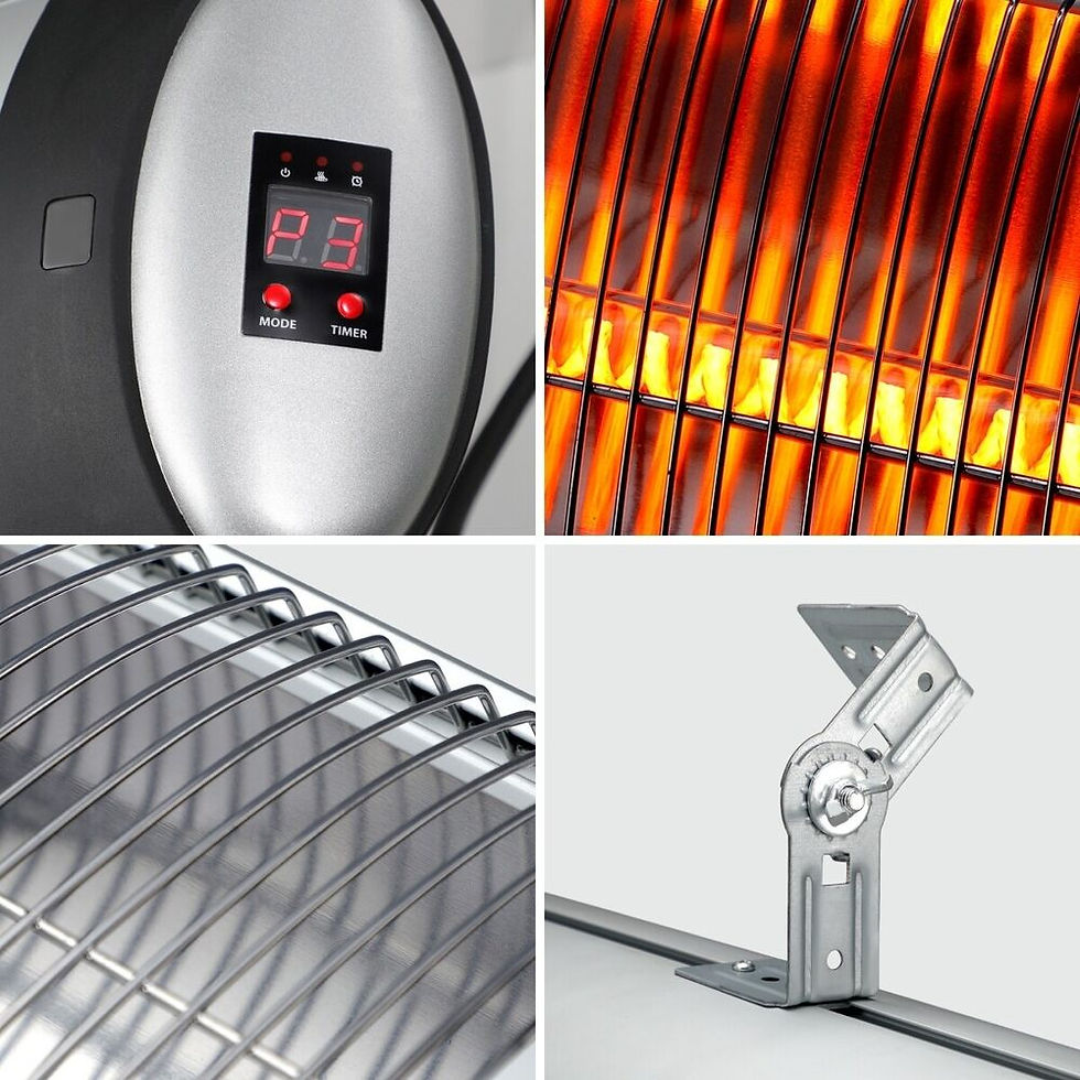 Thumbnail:  Vevare Electric Strip Infrared Heater Radiant 3000W Outdoor Space Heaters Remot