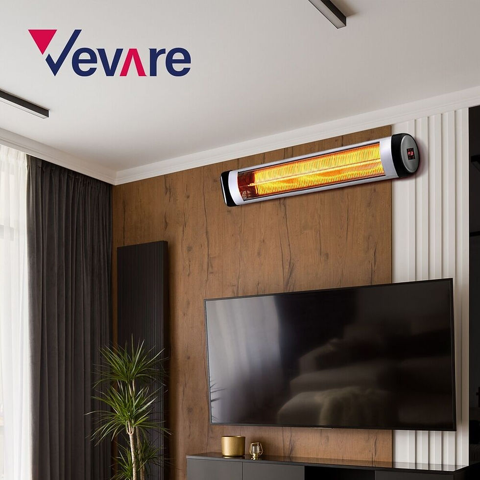 Thumbnail:  Vevare Electric Strip Infrared Heater Radiant 3000W Outdoor Space Heaters Remot
