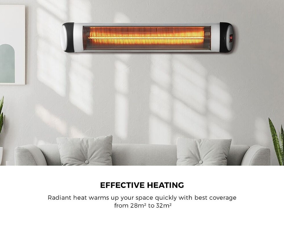 Thumbnail:  Vevare Electric Strip Infrared Heater Radiant 3000W Outdoor Space Heaters Remot