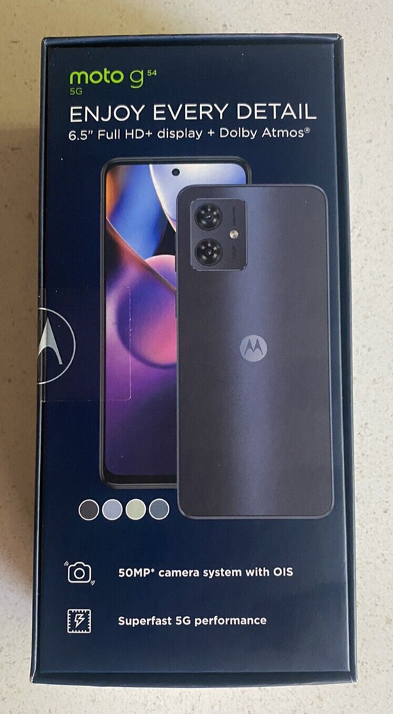 Thumbnail: MOTOROLA  MOTO G54 5g Mobile Phone 128GB Brand New Unopened Midnight Blue