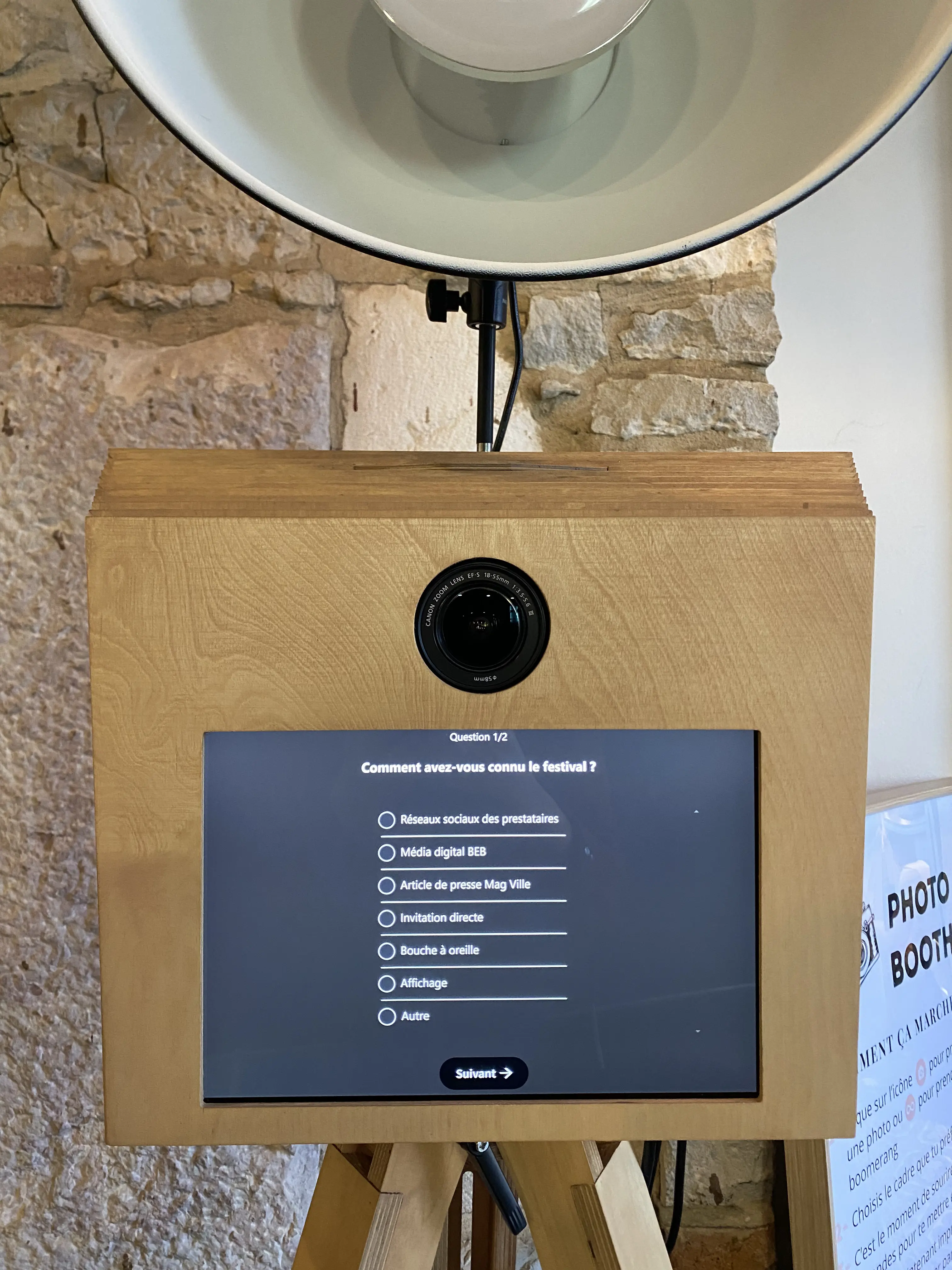 collecte données photobooth salon mariage