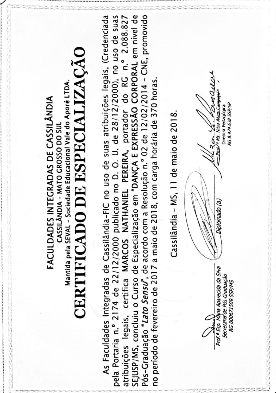 Pós Graduação de Dança e Expressão Corpo