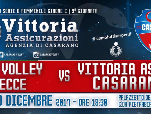 VITTORIA ASSICURAZIONI CASARANO, IL MATCH CONTRO LA BEE VOLLEY PER CAPIRE CHI SEI!