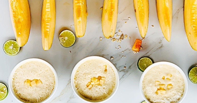 Creamy muskmelon yogurt