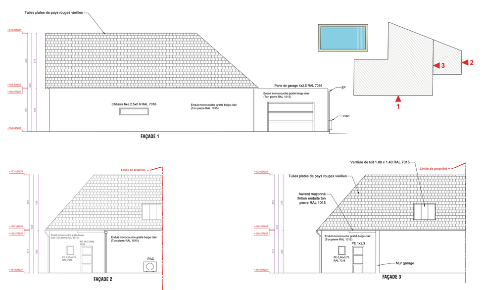Plans en coupe projet