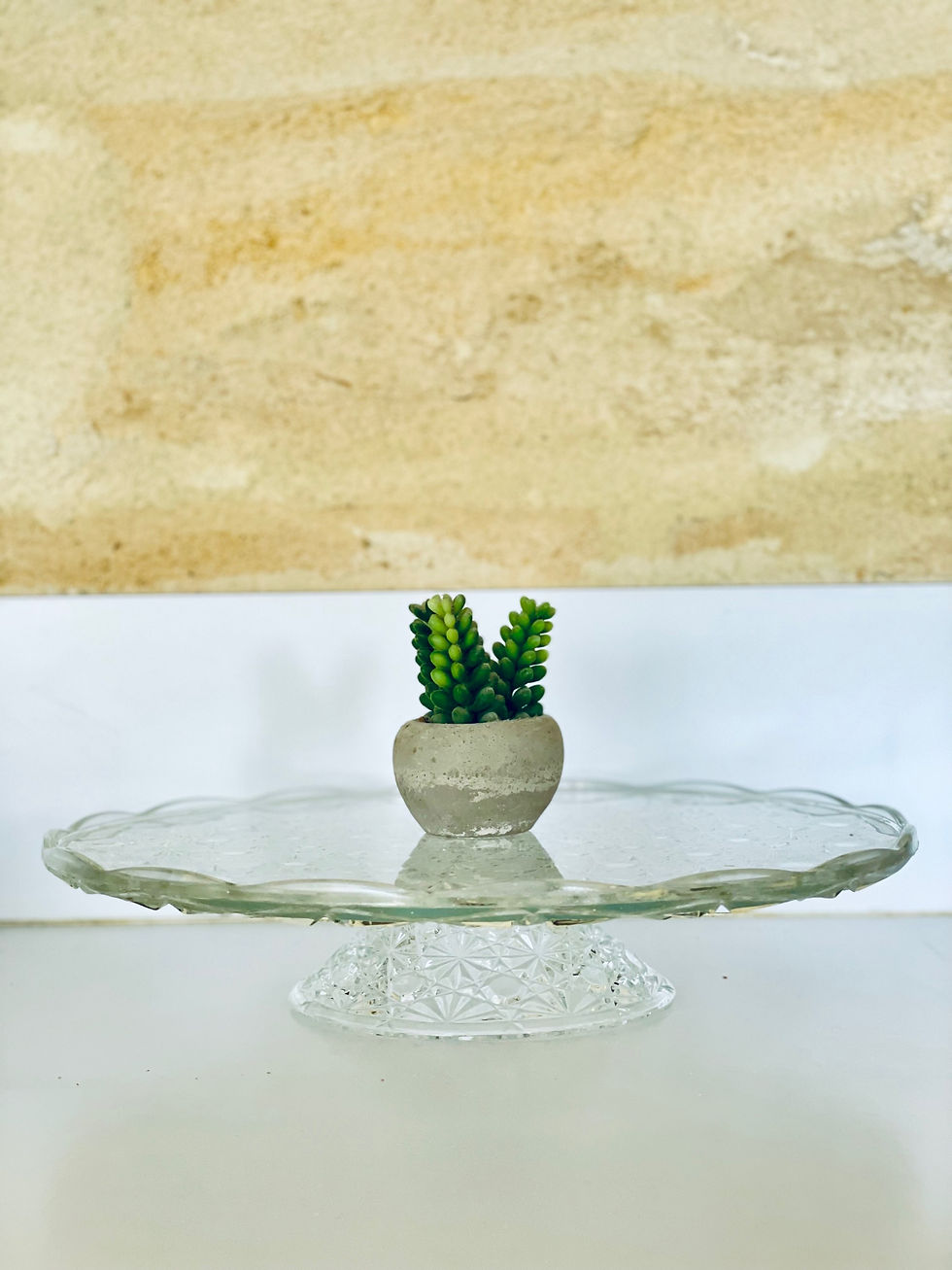 Plateau tournant à gâteau à tarte en verre ciselé