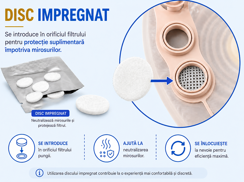 Miniatură: Set 10 pungi stomă Steadlive cu flanșă MICRO-GRID și filtru aerisire ULTRARAPIDA