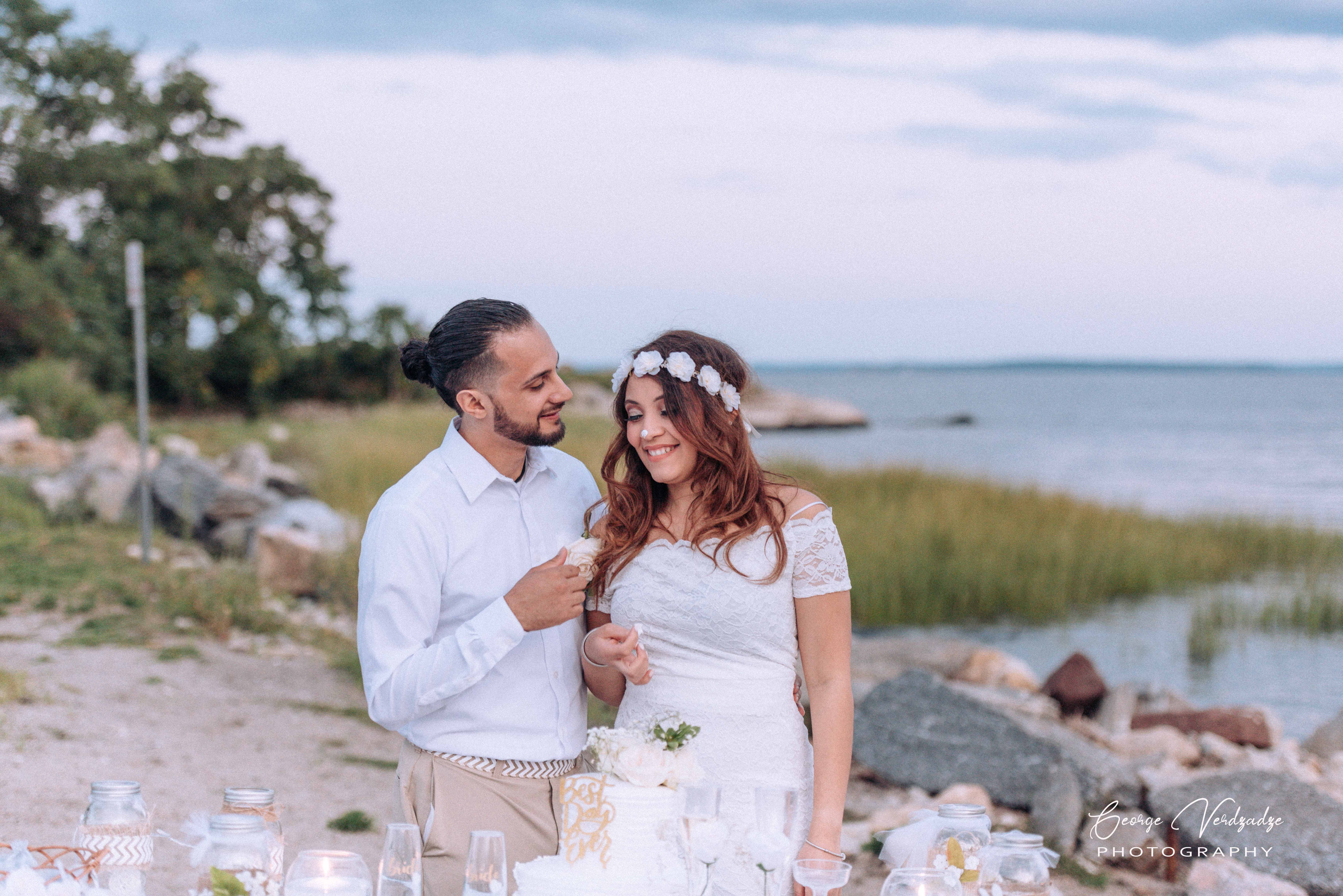 Wedding photography at Cove Beach