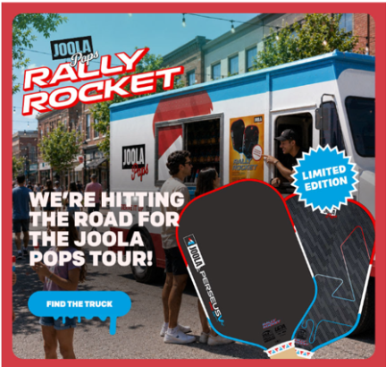 Joola Pops Tour - Come visit us at Playday in the Park, Saturday, May 30, 9:30am-2pm