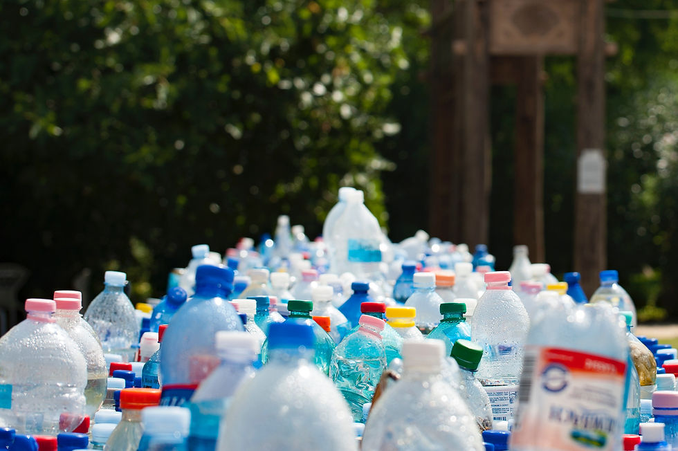 Many plastic bottles together