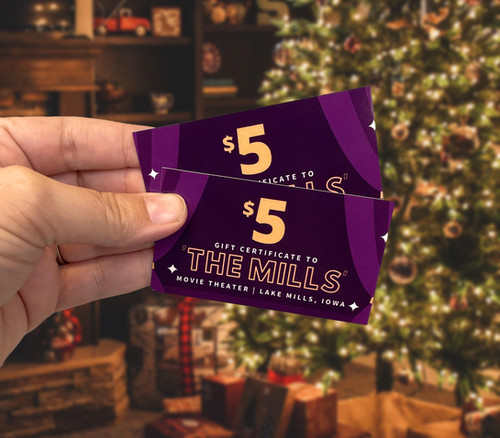 The Mills Theater Gift Certificate Lake Mills IA
