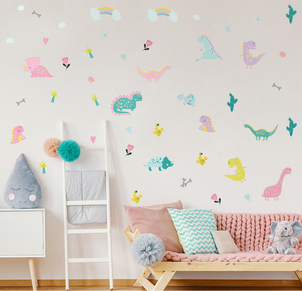 Cute Dinosaur Wall Decals for Kids' Rooms