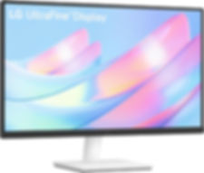 27" 4k LG Monitor with blue and pink hues and lights