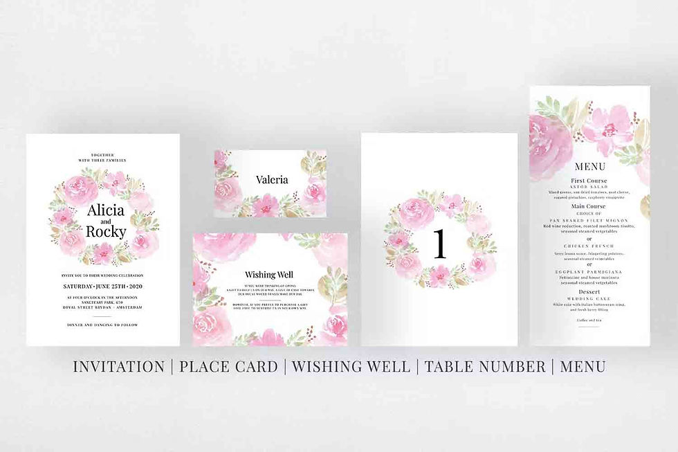 Thumbnail: Watercolour Floral Invitation
