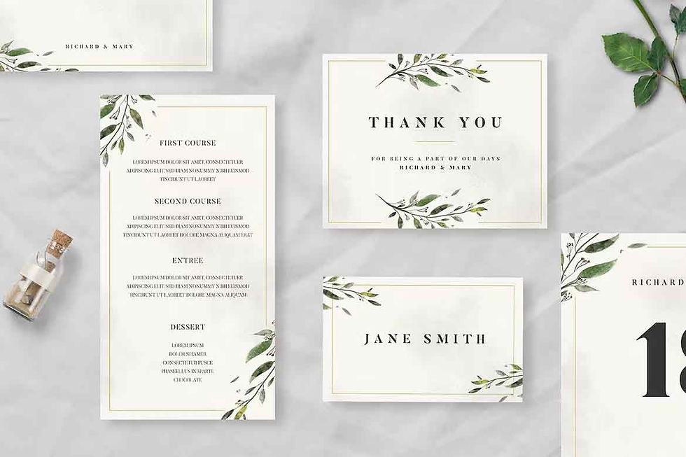 Thumbnail: Watercolor Leaf Wedding Invitation