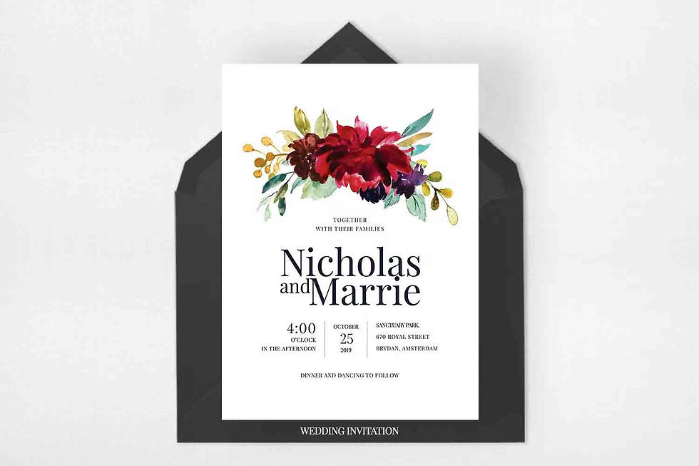 Thumbnail: Burgundy Wedding Invitation