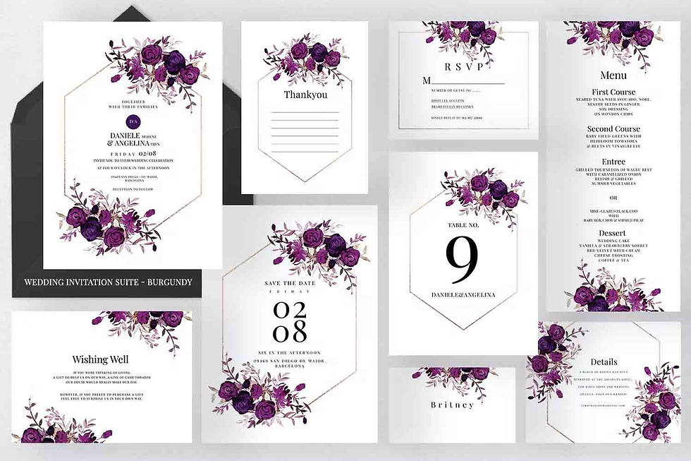Thumbnail: Burgundy Wedding Invitation