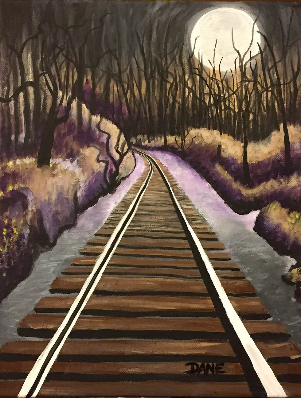 Old Railroad Track at Night