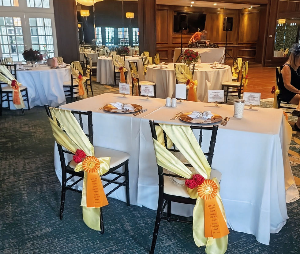 Kentucky Derby themed wedding reception at the Detroit Golf Club. Music by Rondo String Quartet.