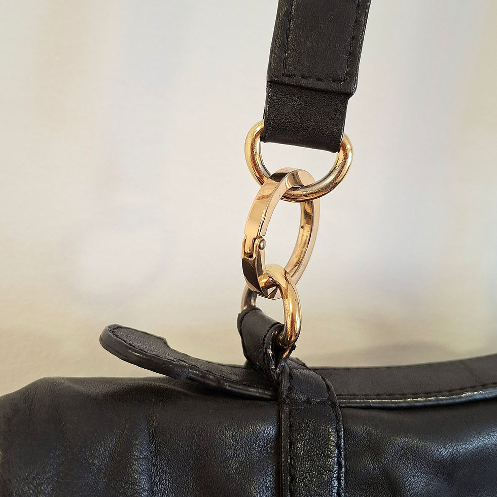 Thumbnail: BCBGMaxAzria Black Soft Leather Foldover Satchel Bag