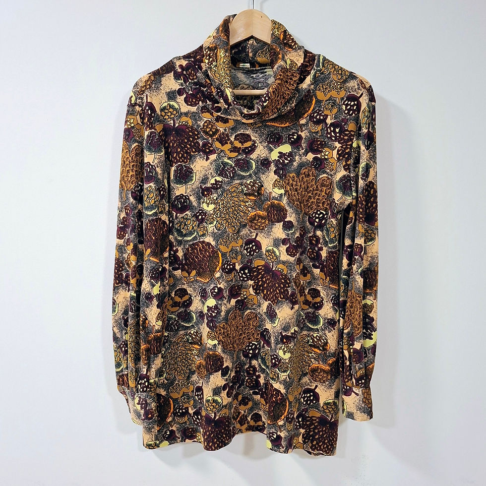 Thumbnail: Vintage Niba Cowl Neck Tunic Top Size M/L