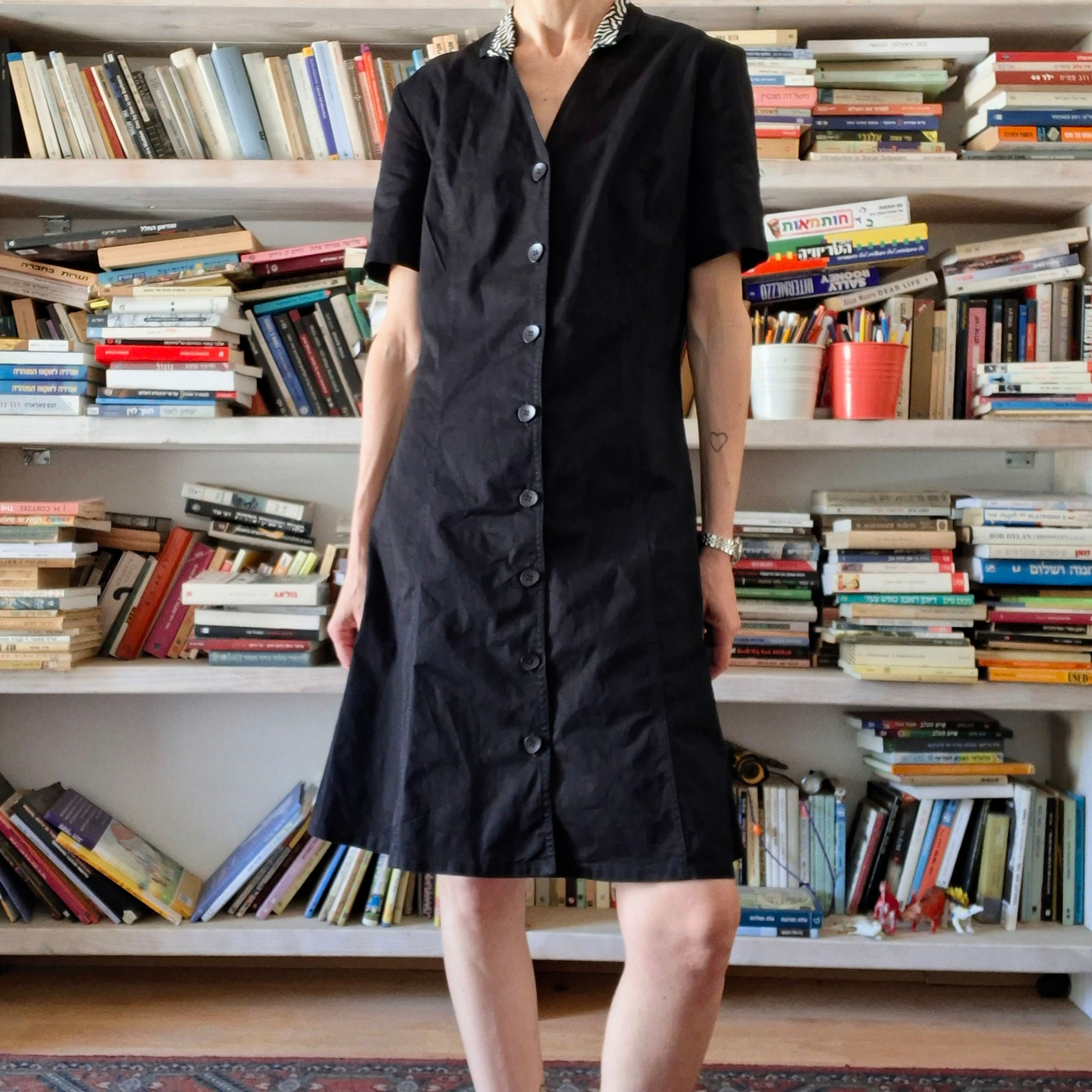 Dorin Frankfurt Abstract Print Collar Shirt Dress Size S