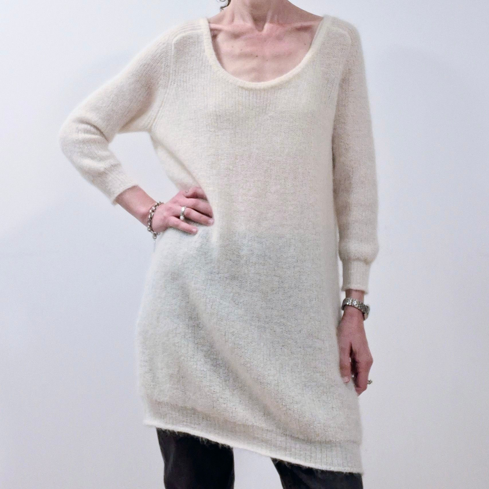 Acne Studios Mohair-Wool Blend Longline Sweater Size XS/S