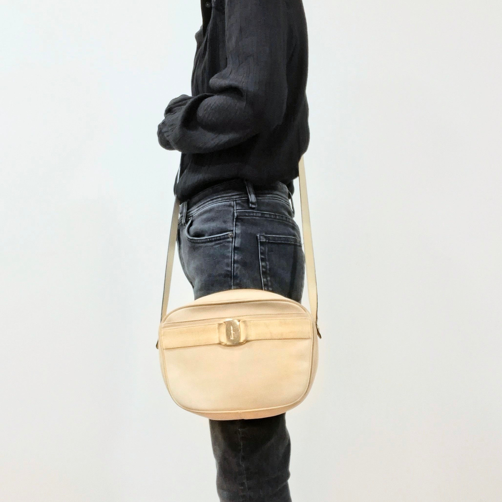 Vintage Salvatore Ferragamo Nubuck Vara Crossbody Bag