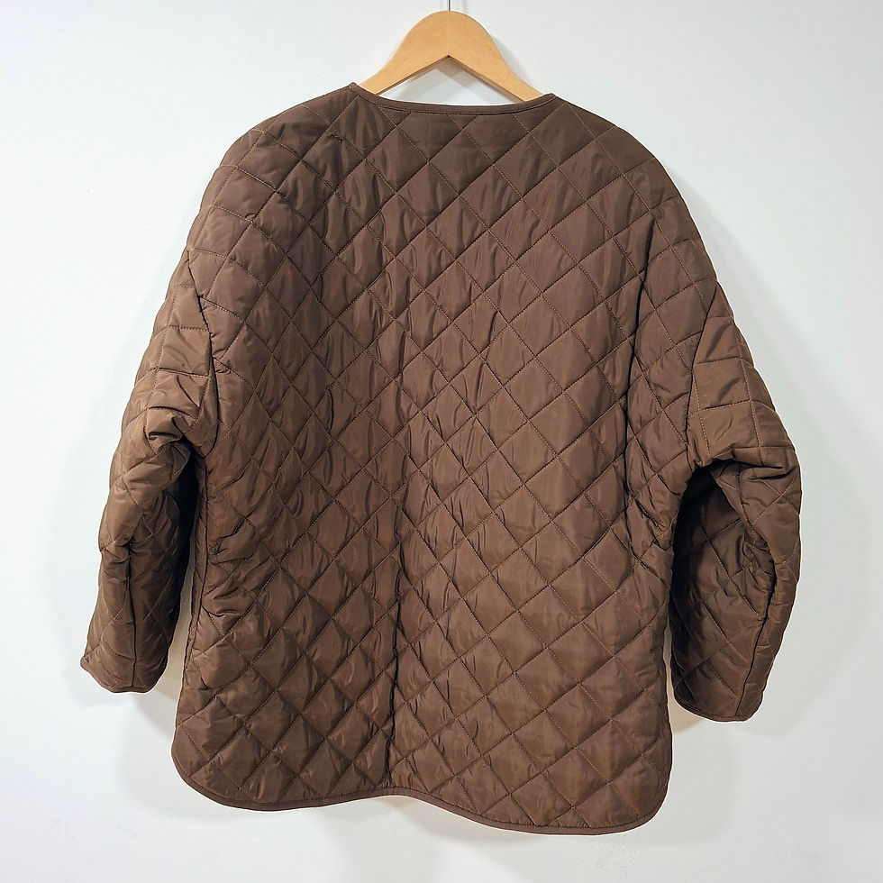Thumbnail: TOTEME Chocolate Brown Quilted Jacket Size M-L